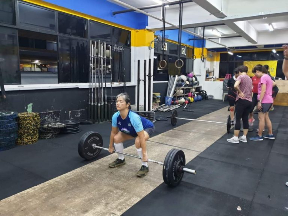 Delia keeping fit by doing strength and conditioning